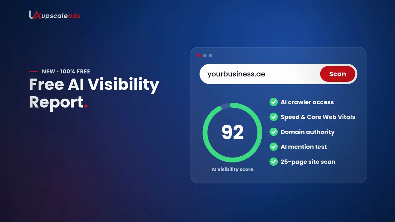 Demo video: free AI Visibility Report by Upscaleads
