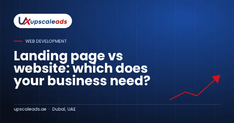 Landing page vs website: which does your business need?: Upscaleads guide